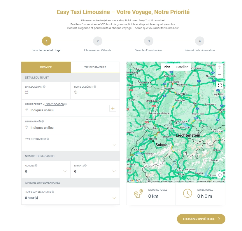 Capture d’écran easy taxi limousine réalisation application sur mesure media web services 2
