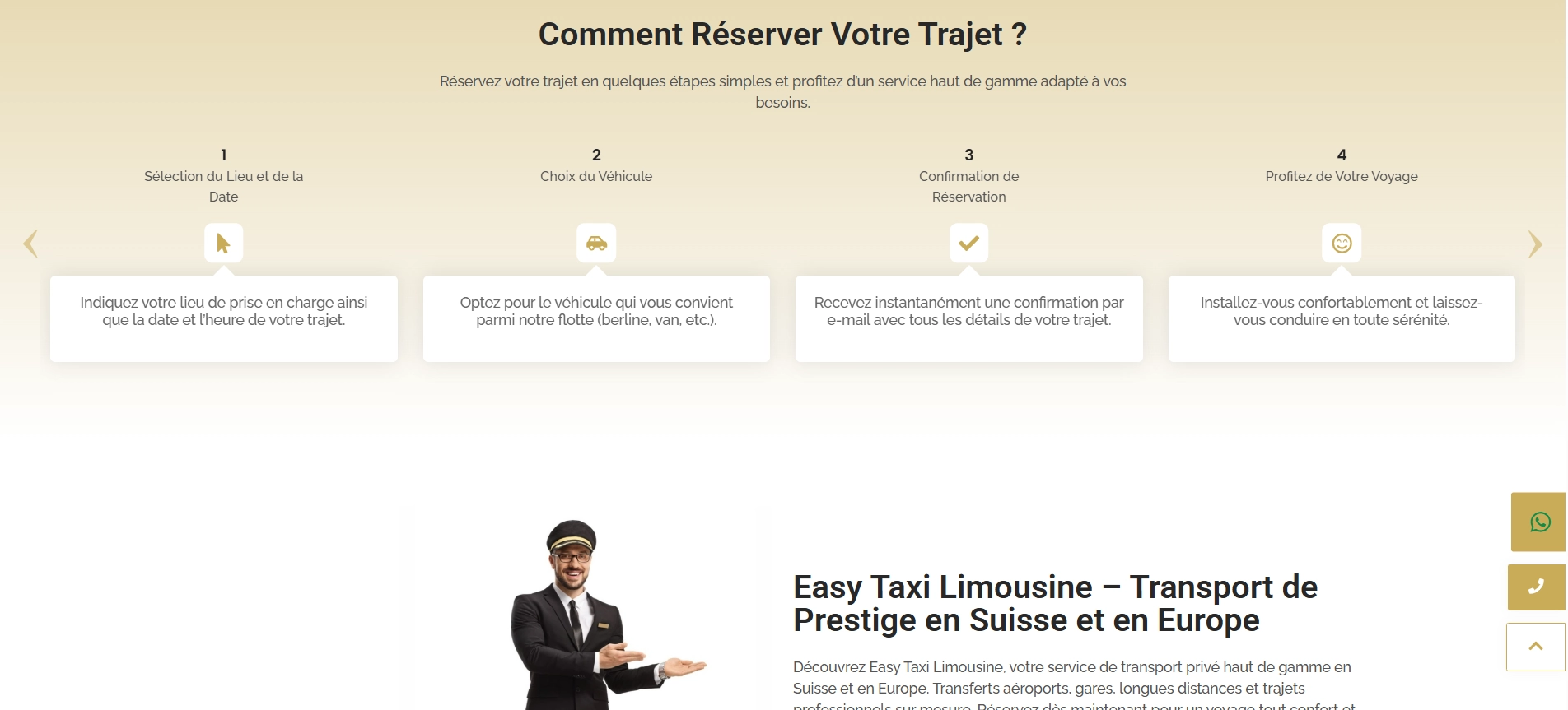 Capture d’écran easy taxi limousine réalisation application sur mesure media web services 5
