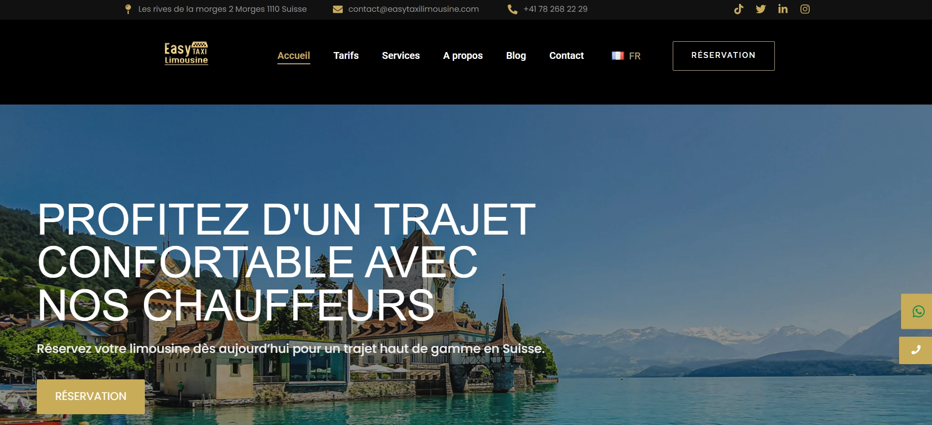Capture d’écran easy taxi limousine réalisation application sur mesure media web services