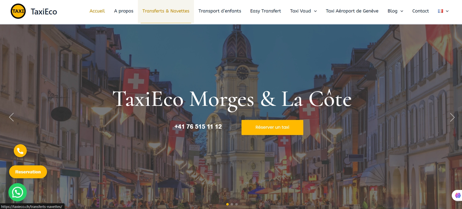 Capture d'écran taxieco réalisation Des refontes de sites web sur mesure